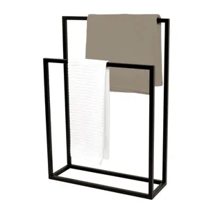 Stojący wieszak na ręczniki KS-10 podwójny czarny