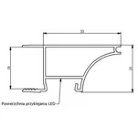 Profil aluminiowy do taśm LED GTV GLAX 2m wieńcowy - aluminium PA-GLAXWN-AL - Meblownia.pl