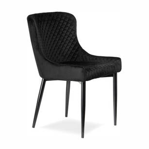  Krzesło tapicerowane EAST - velvet czarny