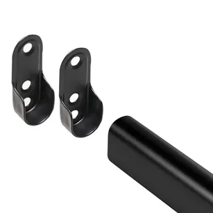 Rura owalna SHOP LINE 30*15 czarna - drążek do szafy - 1 metr + rozetki (2 sztuki)