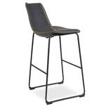 Krzesło barowe MERLIN szare na czarnej podstawie - Hoker Vintage
