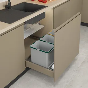 Kosz do segregacji śmieci STARAX AUTOMATIC 800 (3x16L) szary S-2556-G