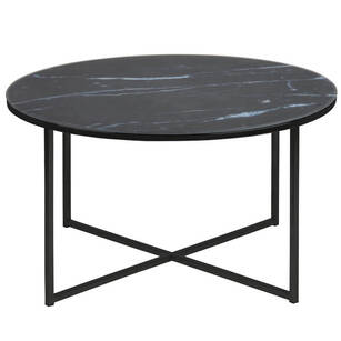ACTONA stolik okrągły ROSSA ciemny marmur + czerń (69558)