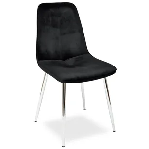 Krzesło ELENA czarny aksamit - chrom