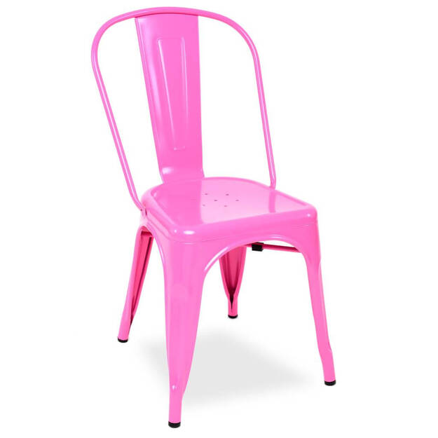 Metalowe krzesło ALFREDO różowe - Meblownia.pl