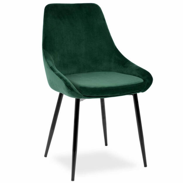 Tapicerowane krzesło TORINO zielony aksamit - Sklep meblownia.pl