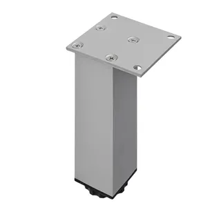 Nóżka meblowa kwadratowa SHOP LINE 150 mm aluminium regulowana AC253-B-ALU