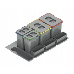 Kosz do segregacji śmieci REJS PRAKTIKO 900 szary (2x15L+2x7L) WE14.1826.05.049