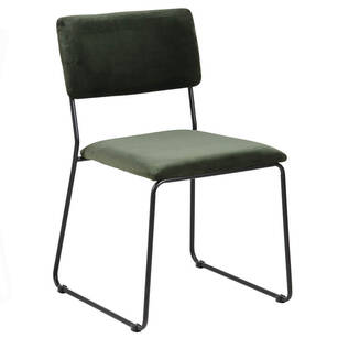 ACTONA krzesło CARINA zielony velvet - czarny stelaż (80652)