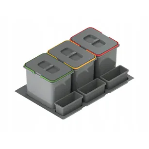 Kosz do segregacji śmieci REJS PRAKTIKO 800 szary (3x15L) WE14.1823.05.049