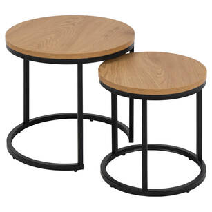 ACTONA zestaw małych stolików SPIRO drewno + czerń (96285)