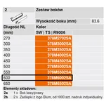 Bok BLUM TANDEMBOX ANTARO M 600 szary komplet 378M6002SA - Meblownia.pl
