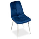 Krzesło ELENA niebieski aksamit - chromowane nogi - Meblownia.pl