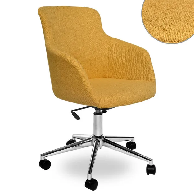 Krzesło biurowe LEO musztardowe