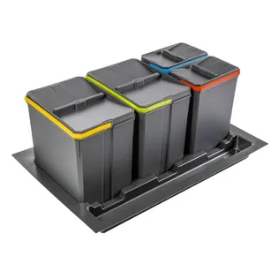 Kosz do segregacji śmieci GTV AXISPACE 800 antracyt PB-AS-800-2X15L-2X7L-45