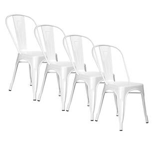 Zestaw 4 krzeseł metalowych ALFREDO białe