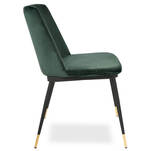 Krzesło GRACE zielony aksamit - złote nogi - Meblownia.pl