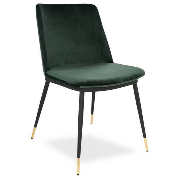 Krzesło GRACE zielony aksamit - złote nogi - Meblownia.pl