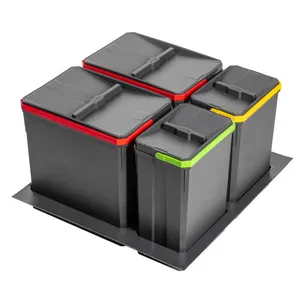 Kosz do segregacji śmieci GTV AXISPACE 600 antracyt PB-AS-600-2X15L-2X7L