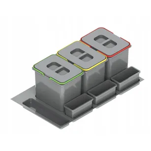 Kosz do segregacji śmieci REJS PRAKTIKO 900 szary (3x15L) WE14.1825.05.049