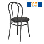 Krzesło TULIPAN II czarne siedzisko PU01 czarne/biała nitka - Meblownia.pl