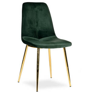 Krzesło ELENA zielony aksamit - złote nogi