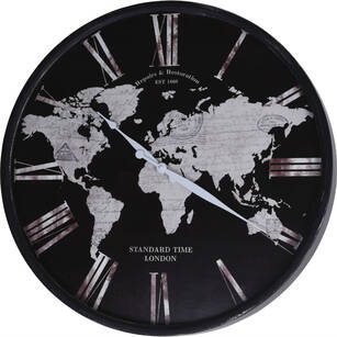 Zegar ścienny z mapą świata 58 cm HZ1300640