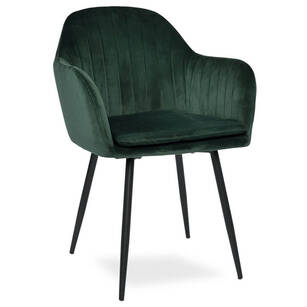 Krzesło Rosa velvet zielony - czarne nogi - OUTLET