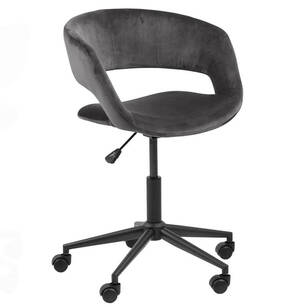 ACTONA krzesło biurowe GRETA szary aksamit (85889)