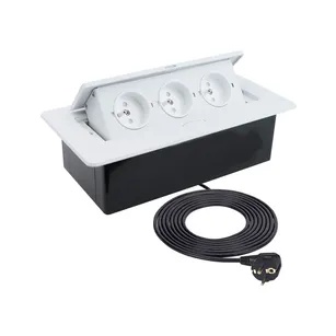 Gniazdo wpuszczane DESIGN LIGHT KOMBIBOX 3x230V białe z przewodem KOMB-BI-3FR-3,0-03