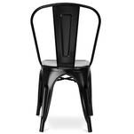 Zestaw 4 krzeseł metalowych ALFREDO czarne - Meblownia.pl