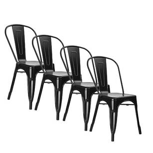 Zestaw 4 krzeseł metalowych ALFREDO czarne