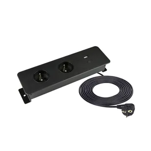 Gniazdo meblowe DESIGN LIGHT TAOBOX (2x230V + USB A+C) czarne TAOBOX-CZ-2FR-UAC-01