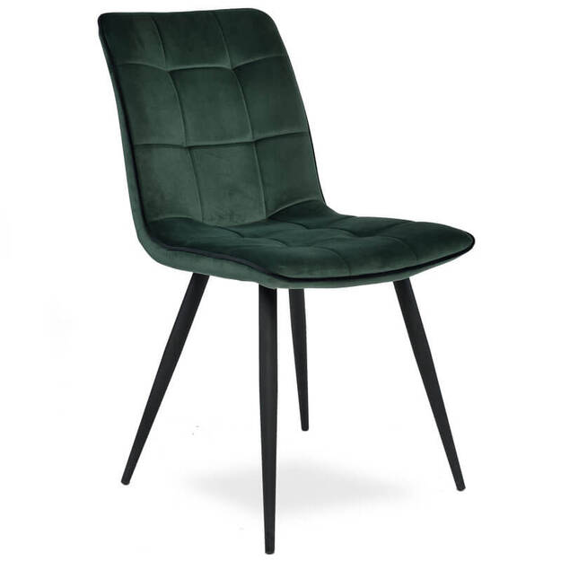 Tapicerowane krzesło LIV - velvet zielony - Meblownia.pl