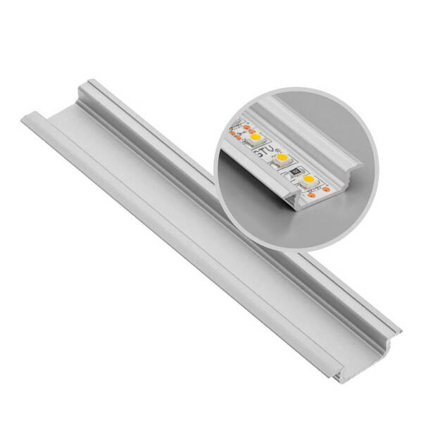 Profil aluminiowy do taśm LED GTV GLAX wpuszczany 2 metry - Meblownia.pl