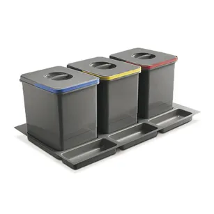 Kosz do segregacji śmieci GTV MULTINO 800 (3x15L) antracyt PB-91634100B5V-A