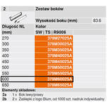 Bok BLUM TANDEMBOX ANTARO M 600 czarny komplet - Meblownia.pl