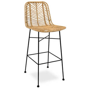 Krzesło barowe rattanowe MICA - naturalny rattan