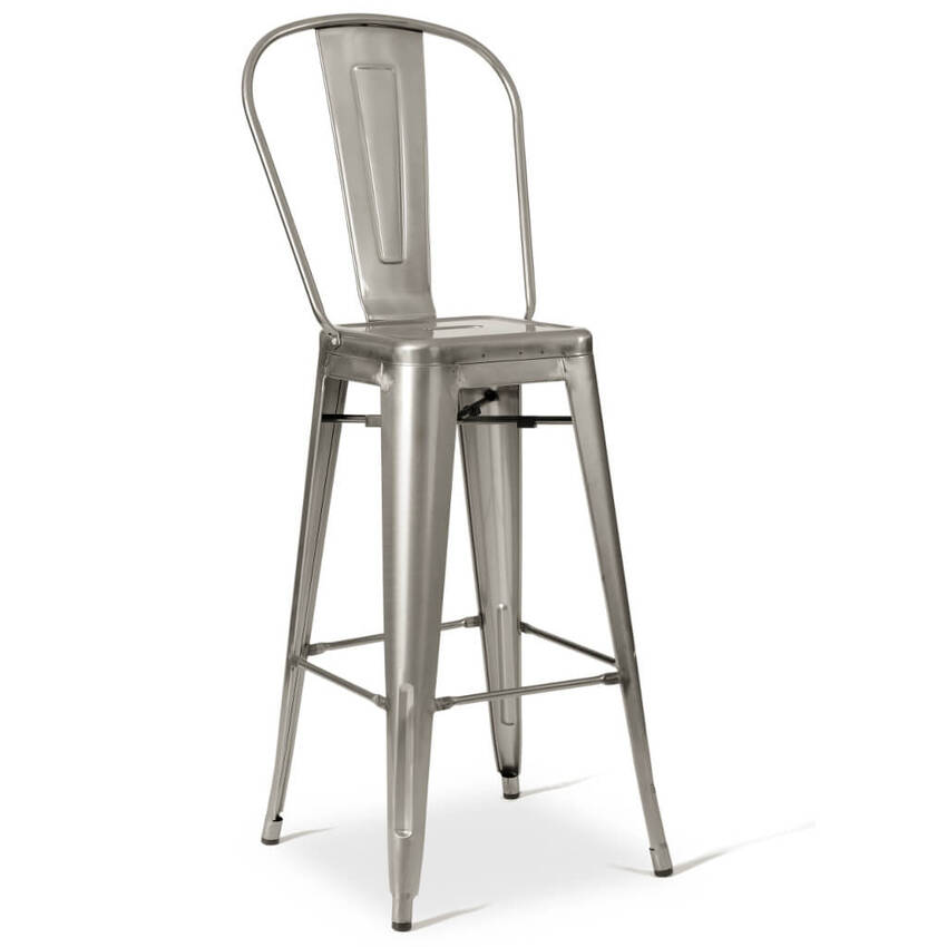 Metalowe industrialne krzesło barowe