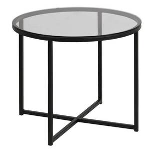 ACTONA stolik okrągły CROSS szkło + czerń (80075)
