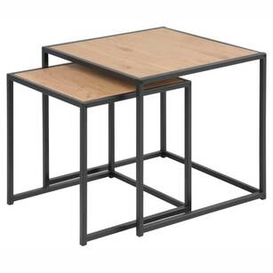  ACTONA zestaw stolików SEAFORD drewno + czerń (90954)