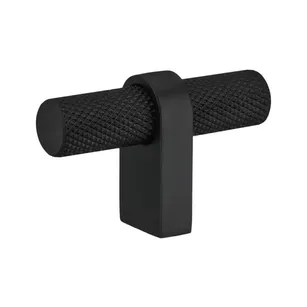 Gałka meblowa ryflowana SCHAFFNER KAPI T-BAR czarny mat UKABL/BL