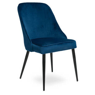 Tapicerowane krzesło AMBER - velvet niebieski