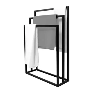 Stojący wieszak na ręczniki KS-11 potrójny czarny