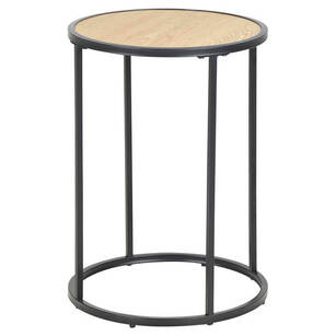 ACTONA pomocniczy stolik okrągły SEAFORD drewno + czerń (80710)