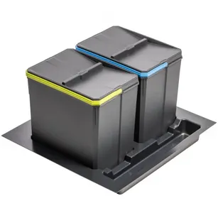 Kosz do segregacji śmieci GTV AXISPACE 600 antracyt PB-AS-600-2X15L-45