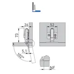 Zawias nakładany GTV SILENTO PRO cichy domyk ZM-HCSL09-3D - bez prowadnika - Meblownia.pl