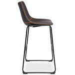 Krzesło barowe MERLIN brązowe na czarnej podstawie - Hoker Vintage