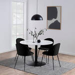 ACTONA krzesło tapicerowane LOUISE czarny aksamit (85273) - Meblownia.pl