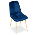 Krzesło ELENA niebieski aksamit - złote nogi - Meblownia.pl